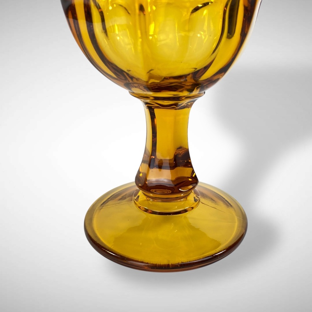 Amber Glass Water Goblets Set of 6 Libbey Ashburton 6 1/4" 1982 - Picture 5 of 10